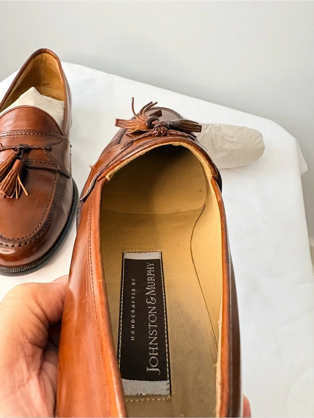 : Johnston & Murphy Italian Leather Tassel Loafers 8.5 M